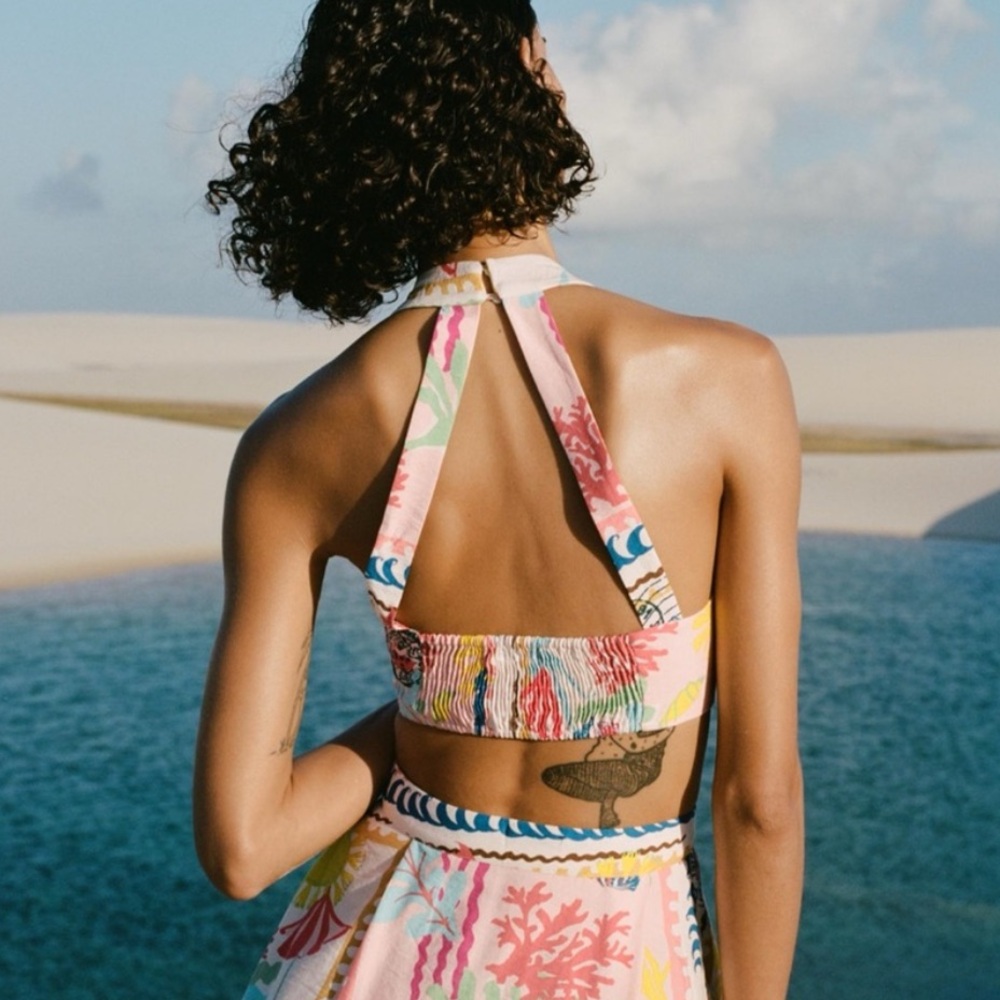 Zara PATCHWORK PRINT TOP - Picture 2 of 5